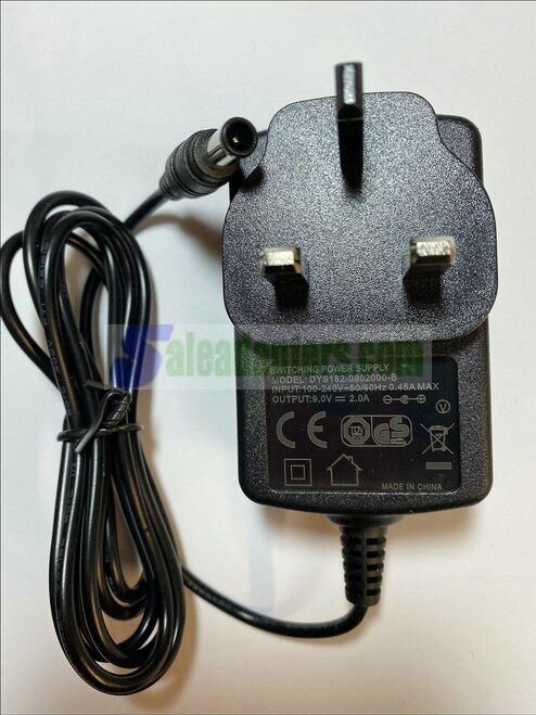 9V 2A AC-DC Switching Adaptor Power Supply 6.0mm x 4.3mm with centre pin UK Plug
