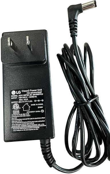 Genuine 29.4V 1A Adapter Compatible with LG EAY64470407 ADC-30FSA-30 for CordZero A9 Vac