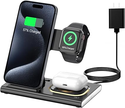 3 in 1 Charging Station for iPhone 17 - Wireless Charger for Apple Devices for iPhone 17