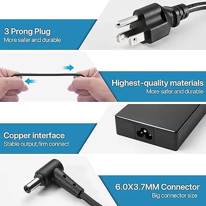 150W AC Charger Fit for Asus Rog Strix G G15 G17 G531GD G531GT GL531GT G731G GL731GT G51