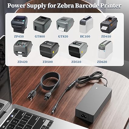 24V Charger for Zebra Barcode Printer Power Supply for Zebra ZD410 ZD420 ZD500 ZD510 ZD6