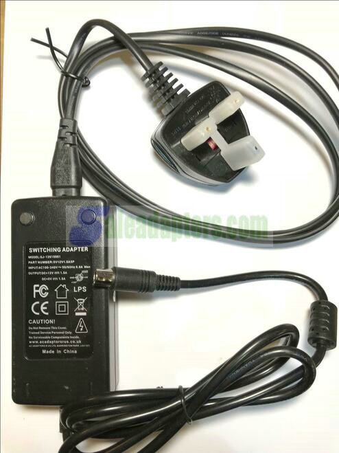 Replacement for Plextor UEA325D-0512-A 12V 5V 1.5A ITE Power Supply AC Adaptor