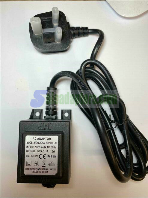 Replacement Outdoor Waterproof IP44 12V AC 830mA AC-AC ADAPTOR YMACIP44-120830