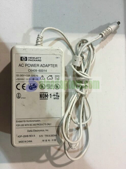 Genuine Hewlett Packard AC Power Adapter C6409-60014 18V 1.1A ADP-20HB