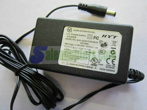 Genuine Leader Electronics INC I.T.E Power Supply NU20-5120100-I3 12.0V 1.0A - Click Image to Close