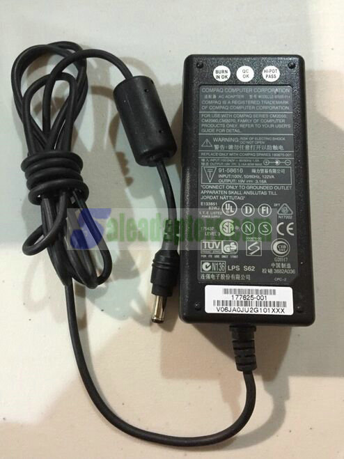 Genuine Compaq Computer AC Adapter Model Model Law-9702B-01 19V 3.16A