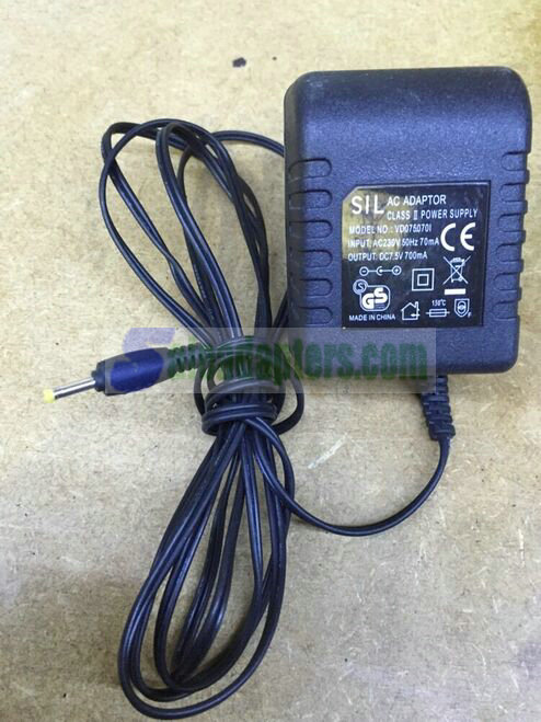 Genuine SIL AC Adaptor Class 2 Power Supply Model VD0750701 7.5V 700mA