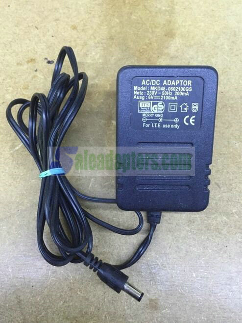 Genuine Merry King AC/DC Model MKD48-0602100GS 6V 2100mA