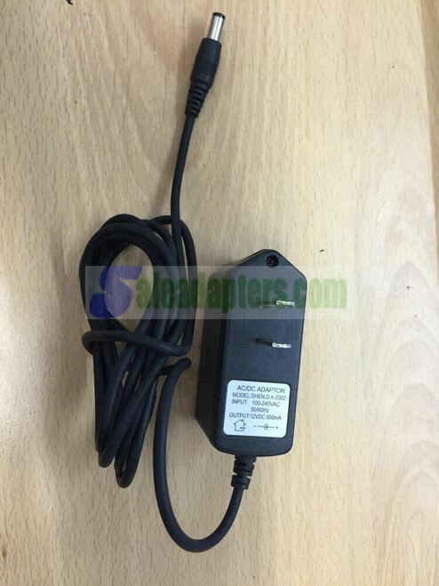 Genuine Original AC-DC Adaptor Model SHEN.D.K-0302 12V 600mA