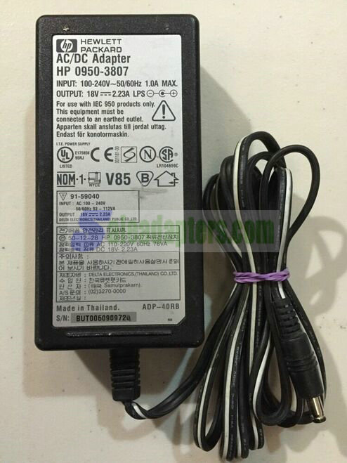 Original Hewlett Packard AC/DC Adapter HP 0950-3807 18V 2.23A