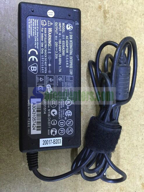 Genuine LI SHIN AC Adapter Model 0335A2065 20V 3.25A