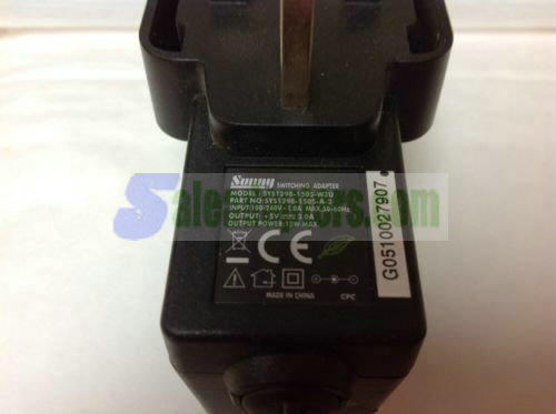 Genuine Sunny Switching Adapter Mod No SYS1298-1505 AW3U. 5.0V. 3.0A