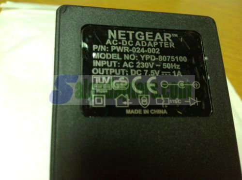 Genuine EU Netgear AC/DC Power Adapter Mod No YPD-8075100 DC 7.5V. 1.0A