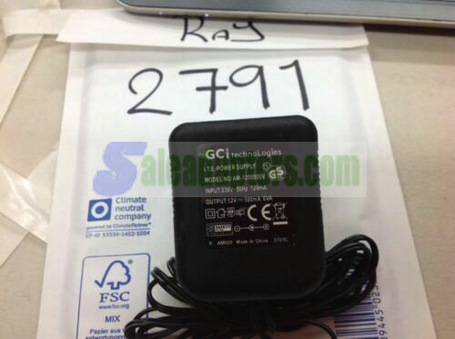 Genuine GCi TechnoLogies I.T.E POWER SUPPLY AM-1200500V 12V 500mA EU Plug