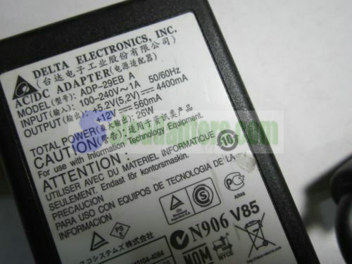 Genuine Delta Electronics Inc AC/DC Adapter Model ADP-29EB 5.2V 4400mA 12V 560mA - Click Image to Close