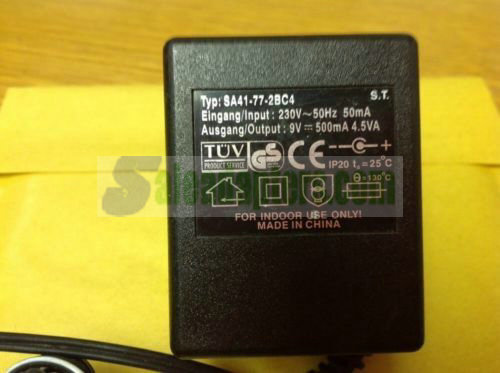 Genuine EU GS Power Adapter Type SA41-77-2BC4. 9.0V. 500mA