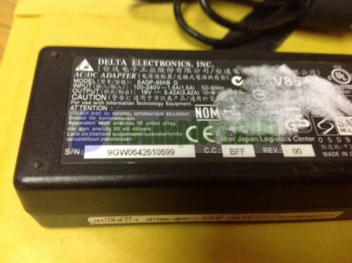 Genuine Delta Elect Inc AC/DC Power Adapter Mod No SADP-65KB D 19V 3.42A