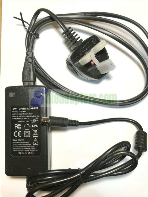 UK 12V 5V 5-Pin AC Adaptor Power Supply for Hard Drive WD Elements WDE1UBK6400x