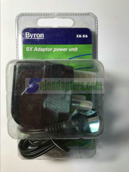 Genuine Byron SX-36 AC-DC Adaptor Transformer TPL-0930-BS-1C 9V 300mA Black UK