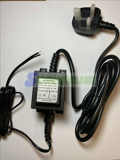 12V AC-AC ADAPTOR LINEAR TRANSFORMER 1A 12W 12VAC POWER SUPPLY WITH BARE ENDS