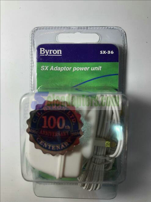 Genuine Byron SX-36 AC-DC Adaptor Transformer TPL-0930-BS-1C 9V 300mA White UK