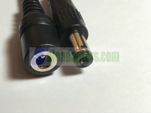 4mm x 1.7mm DC Socket Wire Cable Lead to 5.5mm x 2.1mm / 2.5mm Plug Connector