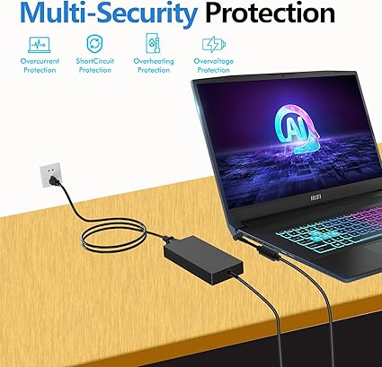 240W 20V 12A AC Adapter for MSI Pulse GL76 GL66 Crosshair 15 16 17 Katana GF76 Stealth 1