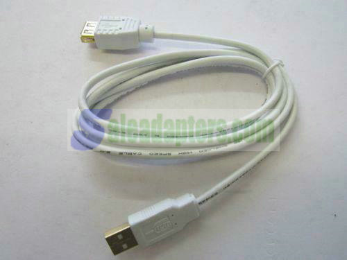 1.8M USB 2.0 A Male to A Female White Extension with Gold Plated Connection