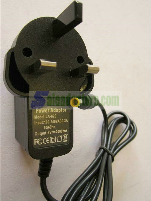 UK 6.0VDC 1200mA 7.2VA AC-DC Switching Adapter for model SA48-62A