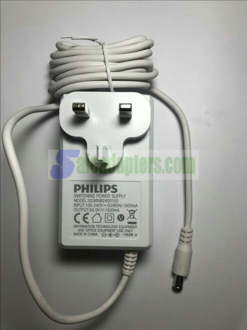 Genuine Philips 24V 1.5A Lumea Essential Adapter for IPL Hair Removal System - Click Image to Close