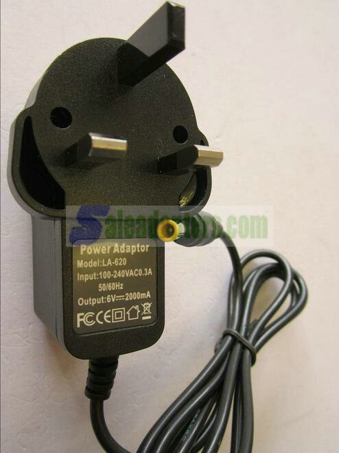 UK 6.0VDC 1200mA 7.2VA Mains AC-DC Adaptor Power Supply for model SA48-62A