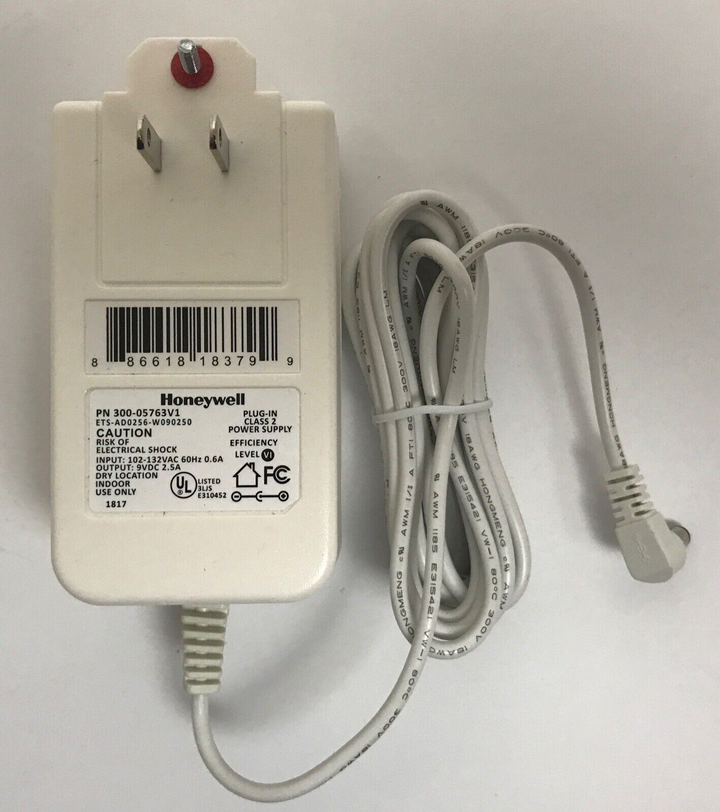 Honeywell ETS-AD0256-W090250 Power Supply 9VDC 2.5A 300-05763V1 Class 2 Brand: Honey - Click Image to Close