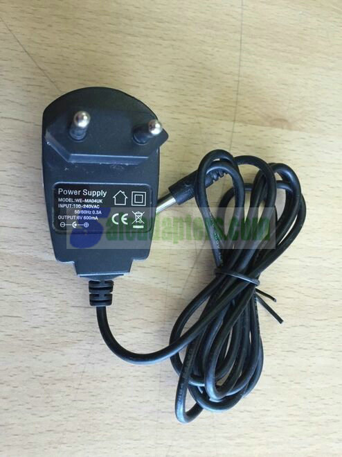 Genuine Original Power Supply 6V 600mA Model WE-MA04UK Europe Plug