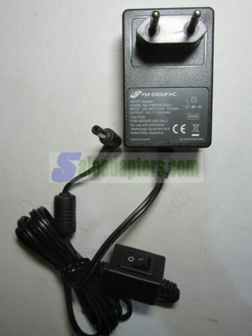 EU FSP GROUP INC AC/DC Adapter Power Supply FSP018-DEEE1 12V 1.5A 5.5mm x 2.1mm