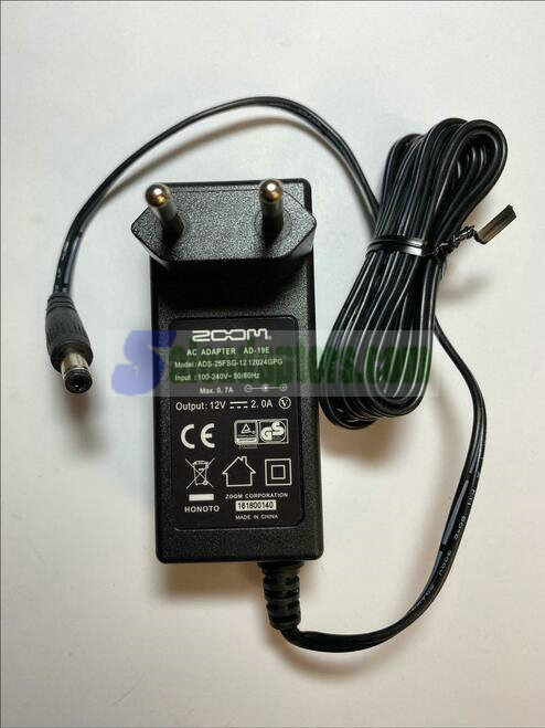 EU ZOOM AC Adapter AD-19E ADS-25FSG-12 12024GPG 12V 2.0A Power Supply PSU Plug