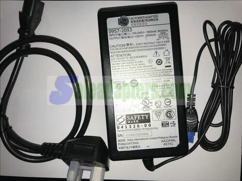 HP 0957-2093 AC-DC Power Supply Adapter 32V 2500mA PSU UK Plug Lead