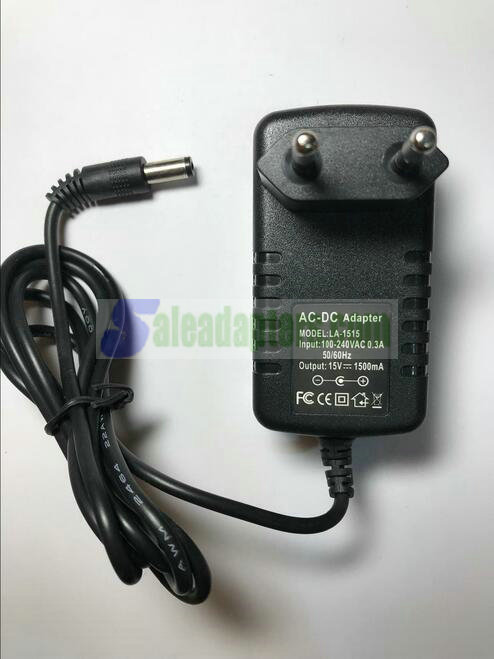 EU 15V 1.5A AC-DC Switching Adaptor Power Supply Charger 5.5mm x 2.1mm / 2.5mm