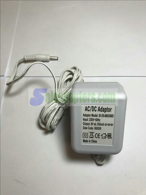 EU WHITE 6V 350mA AC-DC ADAPTOR MODEL EI-35-060350D 3.5mm x 1.3mm European