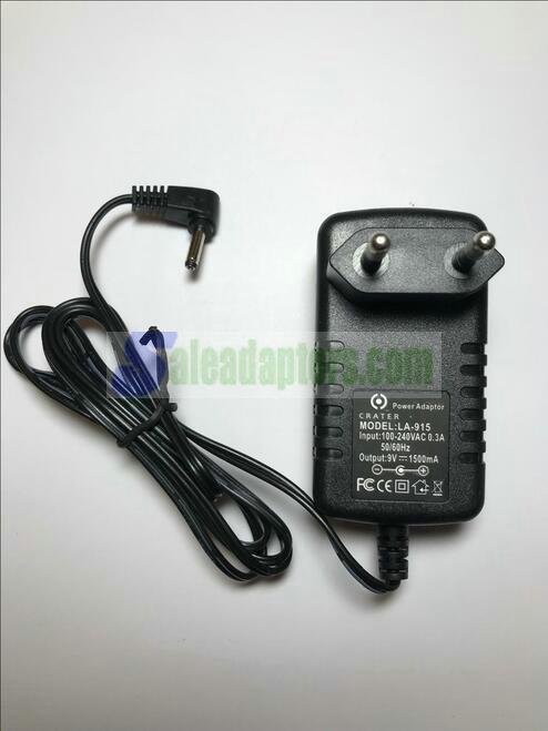 EU 9V 1.5A 1500mA AC-DC Switching Adaptor Power Supply LA-915 3.5mm x 1.3mm 90D